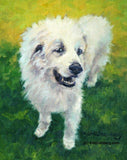 F&S Gift Store Great Pyrenees Custom Pet Dog Portrait Oil Commission Painting from Photo 8" x 10" Wall Art Unique Gift For Dog Lover By Kim Stenberg