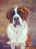F&S Gift Store St. Bernard Custom Pet Dog Portrait Oil Commission Painting from Your Photo 6" x 8" Wall Art Unique Gift For Dog Lover By Kim Stenberg