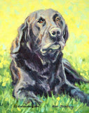 F&S Gift Store Black Lab Retriever Custom Pet Dog Portrait Oil Commission Painting from Your Photo 8" x 10" Wall Art Unique Gift By Kim Stenberg