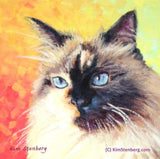 F&S Gift Store Himalayan Cat Custom Pet Portrait Oil Commission Painting from Photo 8" x 8" Wall Art Unique Gift For Cat Lover By Kim Stenberg