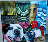 F&S Gift Store Custom commission TIKI DOG portrait Painting 10 x10 acrylic oIL of your pet any pet