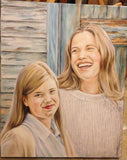 F&S Gift Store Custom Portrait painting of Two Children oil on canvas, realistic, head & shoulders, from your photos