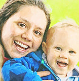 F&S Gift Store You & Your Kid Custom Portrait - Watercolour Portrait - Custom Artwork - Portrait Art - Digital Portrait Painting - best gift print canvas
