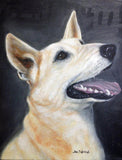 F&S Gift Store Custom Pet Painting, Custom Portrait, dog Portrait, pet Memorial, white German shepherd, dog painting, Christmas gift idea, 11x14"