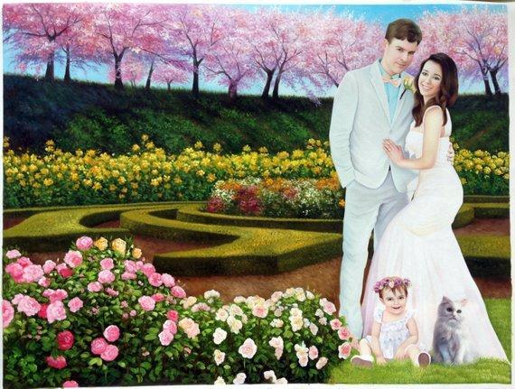 Personalized Oil Painting From Photos, handcraft art on Canvas-Show Case CTK100496-48