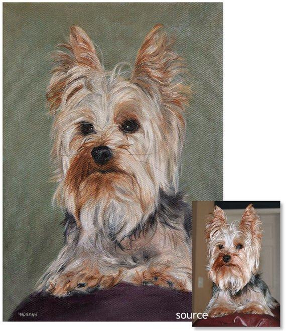 F&S Gift Store Custom Dog portrait, Pet portrait, Dog Painting, Dog art - oil painting on canvas. 50% DEPOSIT. Handmade Custom pet portrait.