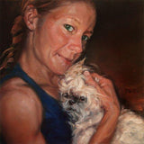 F&S Gift Store ShihTzu Cuddles, custom Oil Portrait Painting by puci, 10x10"