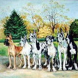 F&S Gift Store Custom Dog portrait Large realistic Scenic DOG PORTRAIT Hand painted from photos Oil painting Personalised memorial Scenic forest landscape