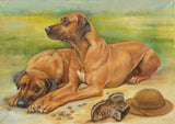 F&S Gift Store Custom Dog portrait Large realistic Scenic DOG PORTRAIT Hand painted from photos Oil painting Personalised memorial Scenic forest landscape