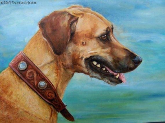 F&S Gift Store CUSTOM DOG PORTRAIT Realistic painting on canvas Dog memorial from photos Scenic Pet portrait Dog Art hand painted for dog lovers Commision