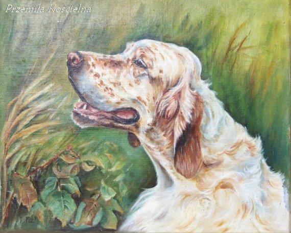 F&S Gift Store CUSTOM DOG PORTRAIT Realistic painting on canvas Dog memorial from photos Scenic Pet portrait Dog Art hand painted for dog lovers Commision