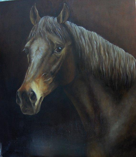 F&S Gift Store Custom HORSE PORTRAIT from photos Large Original oil PAINTING Personalized mamorial Fine Art Animal Art Painting on request Oil on canvas