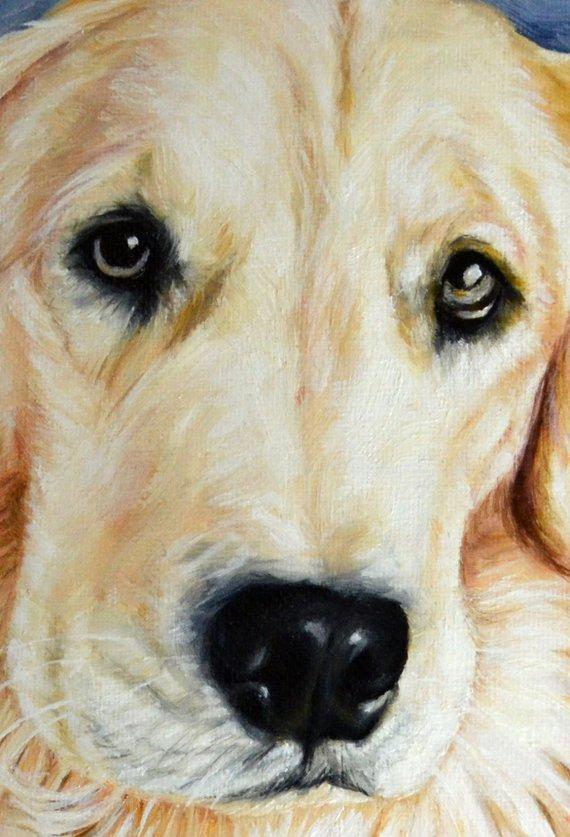 F&S Gift Store Golden Retriever, custom dog Painting, custom pet portrait, Dog art, Commission painting, pet art, personalized art, pet memorial, 9x12"