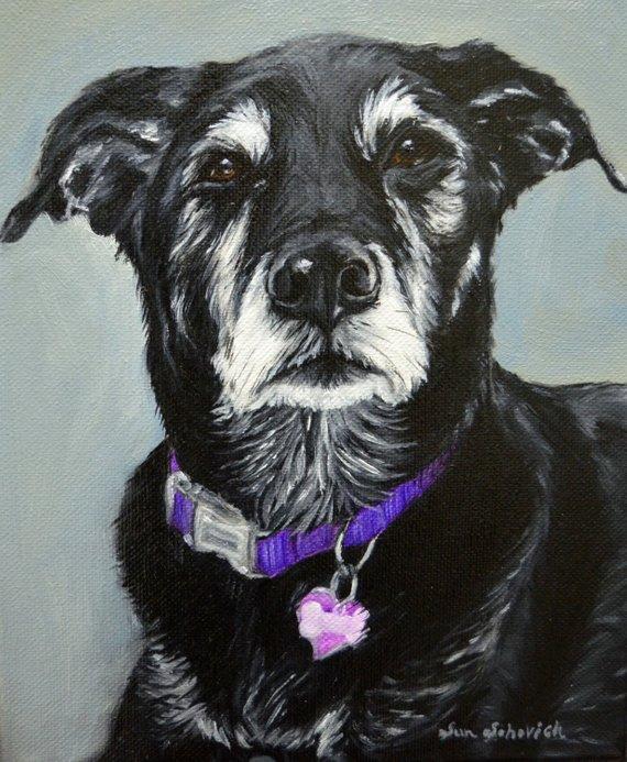 F&S Gift Store custom dog Painting, custom pet portrait, Portrait Commission, Labrador, Retriever Mix, personalized art , Christmas gift idea, 8x10"