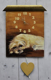 F&S Gift Store CUSTOM hand painted funny clock Dog portrait on request Original oil painting Wall decor gift for pet lovers Clock with tail Pet portrait