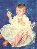 F&S Gift Store Christening Gift Custom Baby Portrait Commission Oil Painting from Photo 11" x 14" Impressionist Wall Art Unique Gift Kim Stenberg