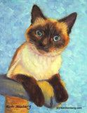 F&S Gift Store Siamese Cat Custom Pet Portrait Oil Commission Painting from Your Photo 8" x 10" Wall Art Unique Gift For Cat Lover By Kim Stenberg