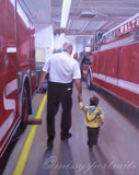 F&S Gift Store Custom Portrait - Custom Oil Painting - Firefighter - Photo to Painting - GIFT FOR DAD