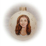F&S Gift Store Custom portrait Christmas ornament, hand painted portrait painting