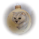 F&S Gift Store Custom cat portrait painting hand painted Christmas ornaments, cat portrait oil painting