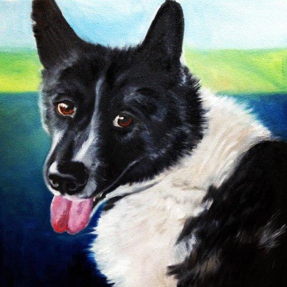 F&S Gift Store Custom 12"x12" Pet Portrait by LaPine Design -Oil Painting on Gallery Wrapped Canvas