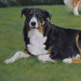 F&S Gift Store Custom Dog portrait, Pet portrait, Dog Painting, Dog Art - MULTIPLE dogs & landscape - oil painting 40x30 inches, from your photos
