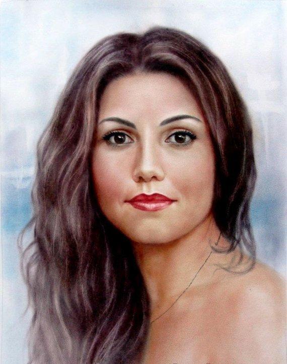 F&S Gift Store Custom Oil Portrait from your Photo - Hand Painted Oil Portrait on Canvas Size:12"x16" '30x40cm