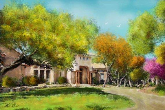 F&S Gift Store Custom Home Oil Painting - Personalized Home Portrait Fine Art on Canvas from Your Photos - Hand Painted