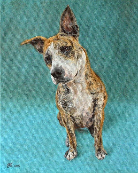 F&S Gift Store Custom Dog portrait, Pet portrait, Dog Painting, Dog Art - oil painting on canvas. 50% DEPOSIT. Handmade Custom pet portrait.