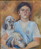 F&S Gift Store Custom DOG Portrait with owner Oil painting from photos Hand painted on canvas HUMAN PORTRET Couple portrait Art Comissioned Wedding gift