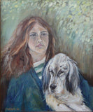 F&S Gift Store Custom DOG Portrait with owner Oil painting from photos Hand painted on canvas HUMAN PORTRET Couple portrait Art Comissioned Wedding gift