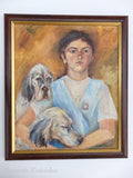 F&S Gift Store Custom DOG Portrait with owner Oil painting from photos Hand painted on canvas HUMAN PORTRET Couple portrait Art Comissioned Wedding gift