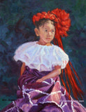 F&S Gift Store Custom Child Portrait Commission Oil Painting from Photo 12" x 16" Impressionist Wall Art Unique Gift For Quinceañera Kim Stenberg