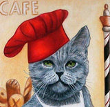 F&S Gift Store Custom Cat Portraits Art Prints and Cats in Clothes Paintings from Original Painting Chef Roberto by k Madison Moore
