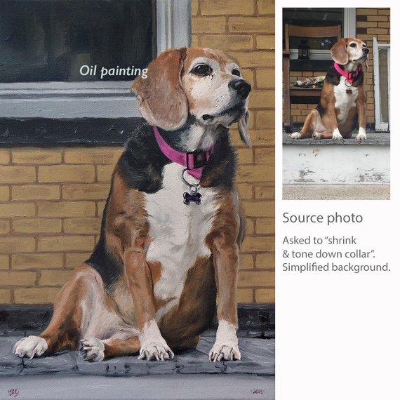 F&S Gift Store Custom pet portrait, Dog portrait, Dog painting, Custom dog portrait, on canvas. 50% DEPOSIT. Handmade.