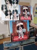F&S Gift Store HerSundayBest, King Charles Cavalier Spaniel, custom Pet Portrait Oil Painting by puci, 10x10"