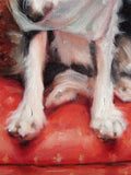F&S Gift Store HerSundayBest, King Charles Cavalier Spaniel, custom Pet Portrait Oil Painting by puci, 10x10"