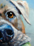 F&S Gift Store PlayfulPooch, custom Pet Portrait Oil Painting by puci, 10x12"