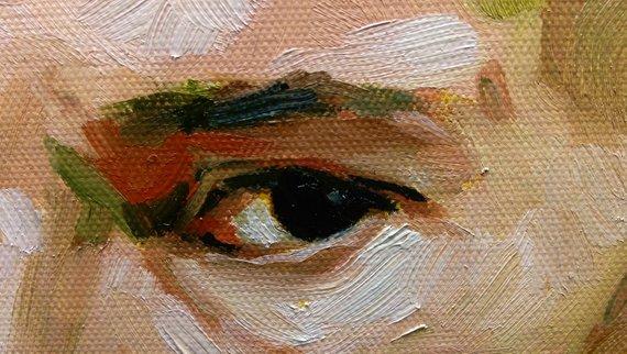 F&S Gift Store Sale- Portrait of a Handsome Young Man on Gray- Original Custom Impressionist Male Oil Painting Face Study