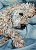 F&S Gift Store custom dog oil Paint,Christmas gift idea,dog portrait, pet portrait, Dog Painting Portrait Commission, wheaten Terrier, pet memorial, 9x12