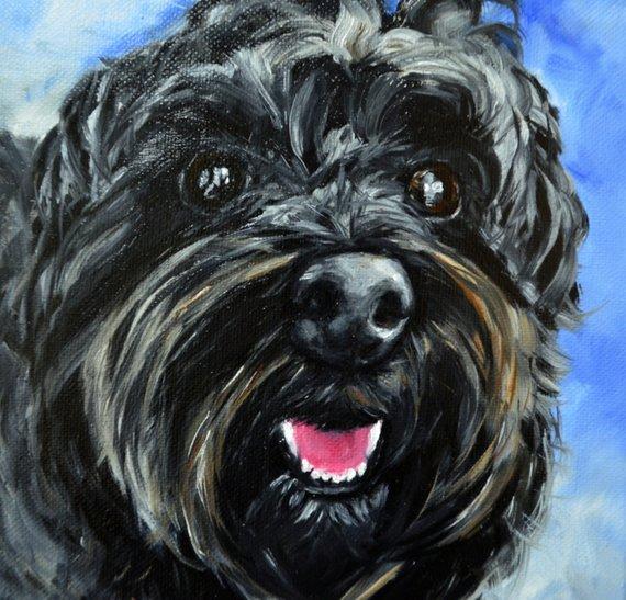 F&S Gift Store custom dog Painting, Cocker spaniel, pet portrait, dog Portrait , cockapoo, personalized pet art, pet memorial, 8x10, Christmas gift idea