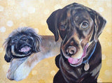 F&S Gift Store 18x24 custom oil pet portrait painting two dogs Vizsla gift picture on large stretched canvas wall art