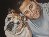 F&S Gift Store Custom Portrait with Pet Portrait, Custom Dog Portrait, Dog Painting, custom size 11 x 14 (TWO figures), Dog Art, Painting from Photo