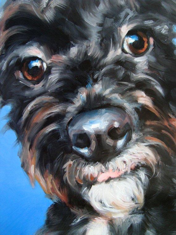 F&S Gift Store HelloYou, custom Dog Portrait Oil Paintings by puci, 8x10"