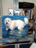 F&S Gift Store WaterLover,custom Pet Portrait oils,Dog Painting,Dog Portrait,original oil portrait painting, 10x12"