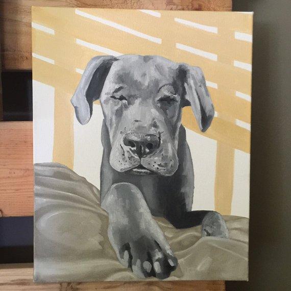 F&S Gift Store Custom pet portrait, custom dog portrait painting, custom dog art, custom pet painting, pet portrait custom