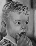 F&S Gift Store Oil Painiting, Black and White Art, Custom Portrait, Original Painting, Child Portrait, Gift for Mom, Baby Portrait 35X45CM (13.8"X17.7")