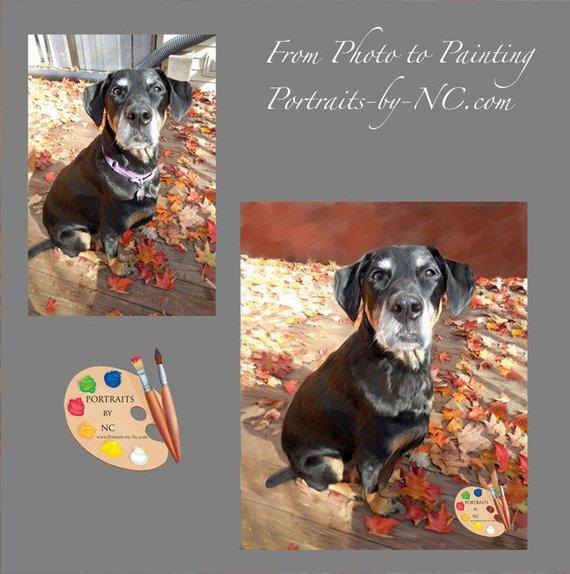 F&S Gift Store Dog Portrait I Custom Dog Portraits I Dog Painting from Your Photo I Dog Portraits by NC