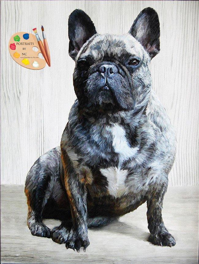 F&S Gift Store French Bulldog Portrait I Custom Dog Portraits I French Bulldog Painting from Your Photo I Dog Portraits by NC