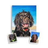 F&S Gift Store pet portrait custom painting on 14x14 canvas hand painted dog cat art